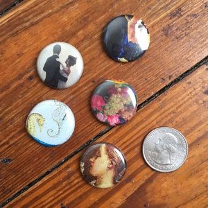 animal and random small buttons